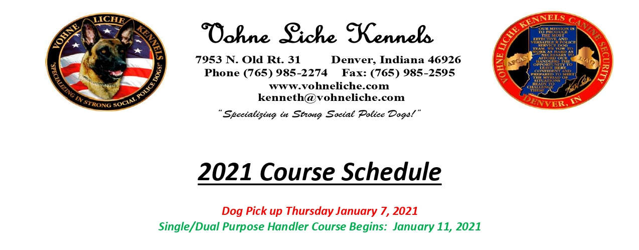 2021 LE Schedule for VLK